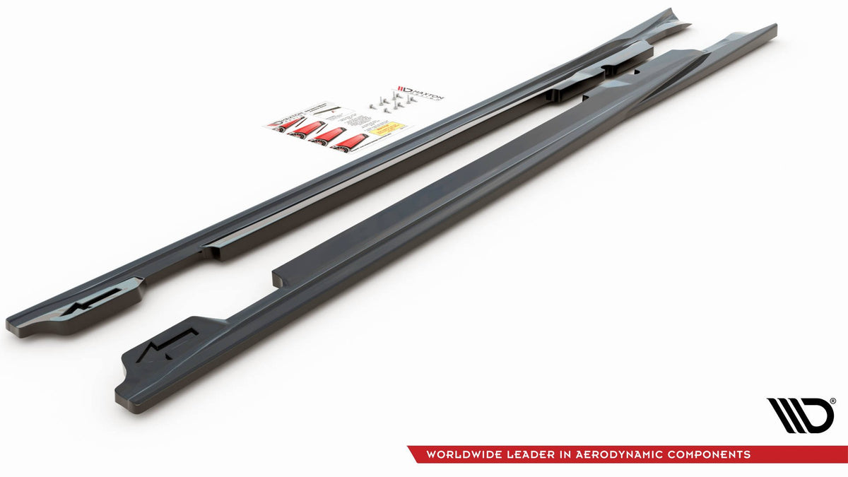 Street+ Seitenschweller Leisten passend für V.1 passend für Porsche Panamera Turbo 970 Facelift schwarz Hochglanz – Ansicht 7