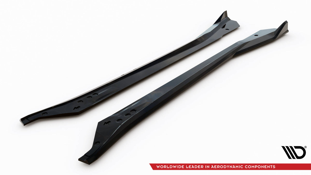 Street+ Seitenschweller Leisten V.2 passend für Chevrolet Corvette Stingray C7 schwarz Hochglanz – Ansicht 6