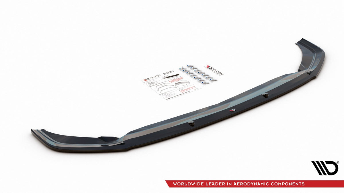 Street+ Spoilerlippe Front Ansatz V.1 passend für VW Polo GTI / R-line Mk6 schwarz Hochglanz – Ansicht 6