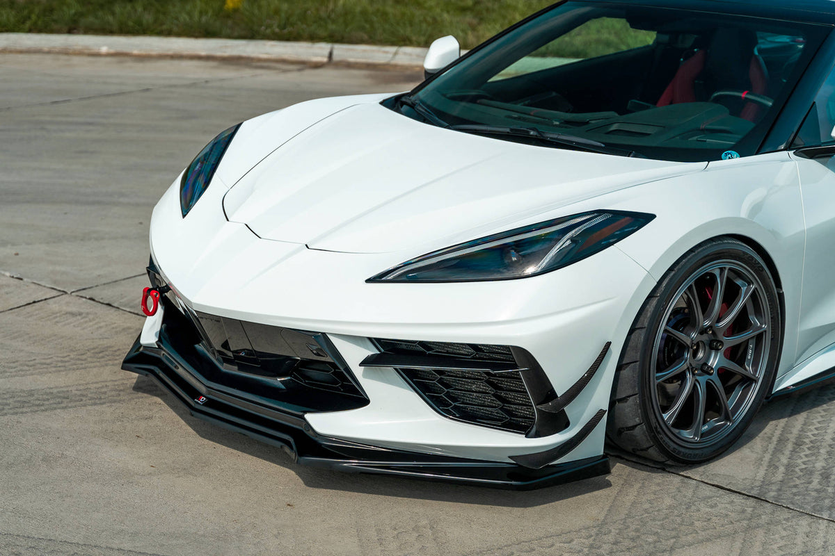 Street+ Spoilerlippe Front Ansatz passend für Chevrolet Corvette C8 schwarz Hochglanz – Ansicht 3
