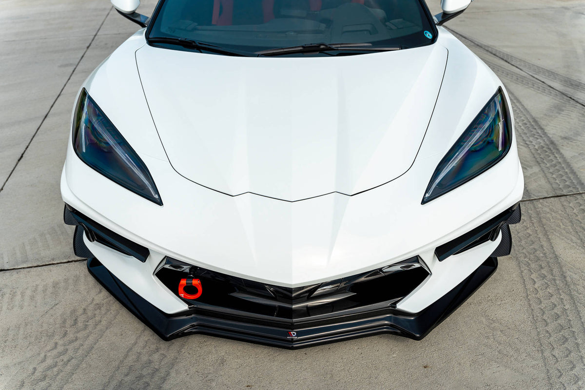 Street+ Spoilerlippe Front Ansatz passend für Chevrolet Corvette C8 schwarz Hochglanz – Ansicht 1