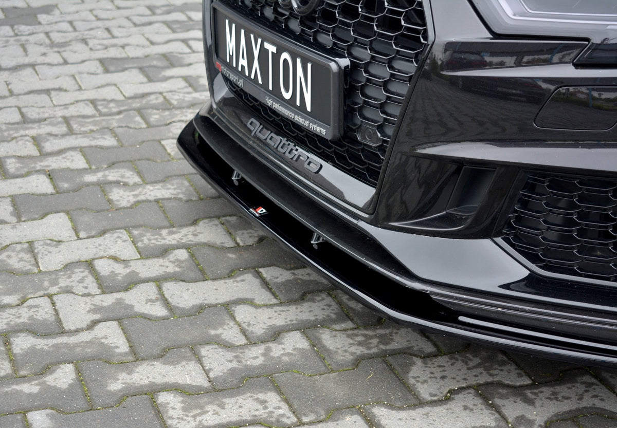 Street+ Spoilerlippe Front Ansatz V.1 passend für Audi RS3 Sportback 8V Facelift schwarz Hochglanz – Ansicht 3