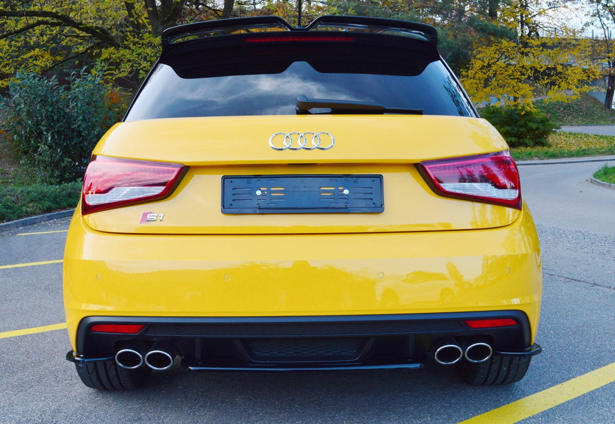 Heck Ansatz Flaps Diffusor passend für Audi S1 8X schwarz Hochglanz – Ansicht 4