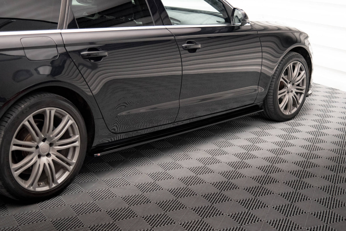 Street+ Seitenschweller Leisten passend für V.1 passend für Audi A6 C7 schwarz Hochglanz – Ansicht 1