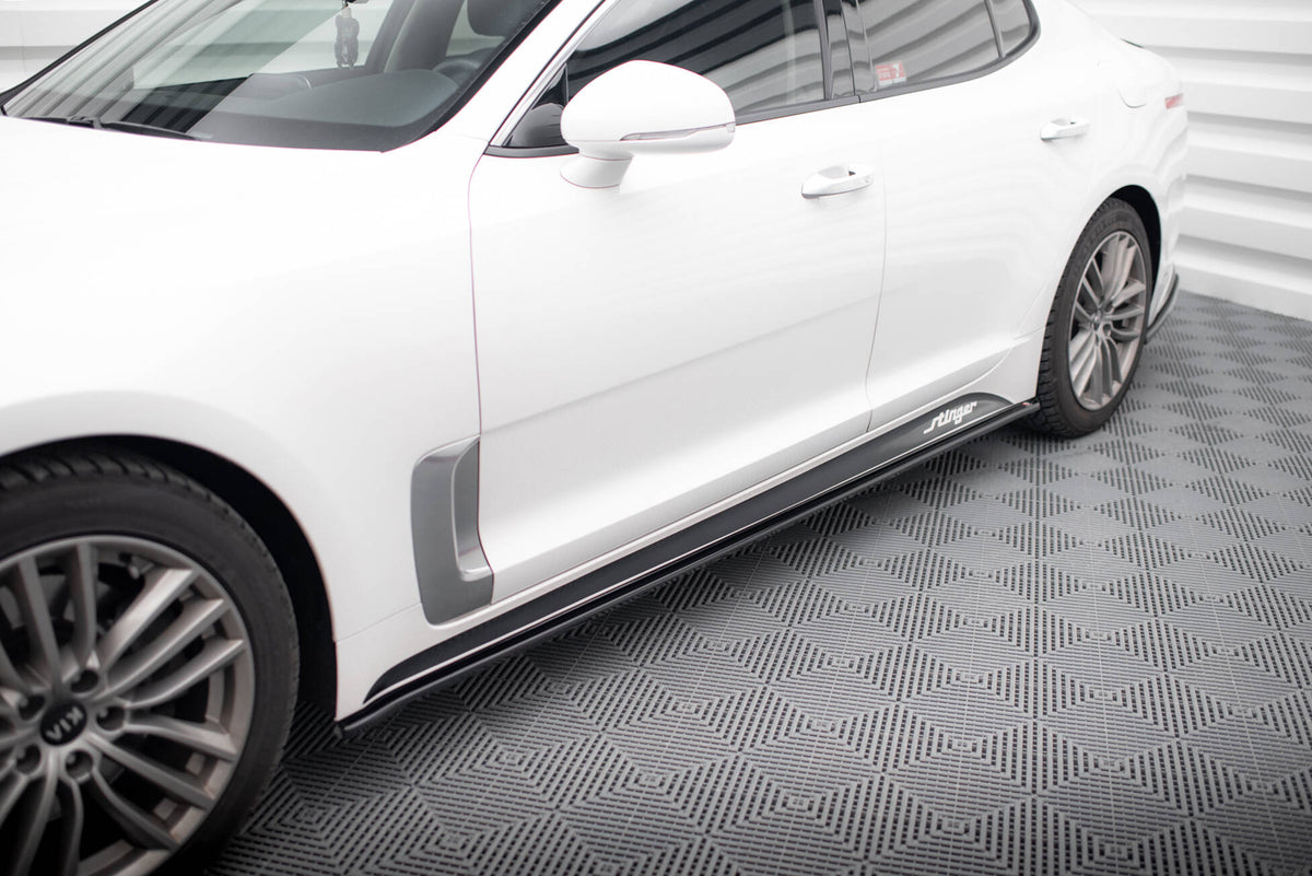 Street+ Seitenschweller Leisten passend für Kia Stinger GT / GT-Line / Standard Mk1 schwarz Hochglanz – Ansicht 1
