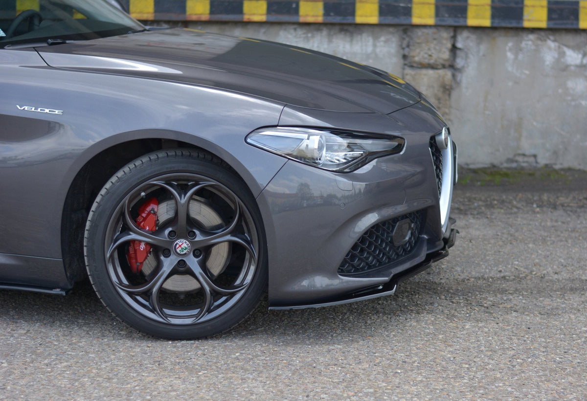 Street+ Spoilerlippe Front Ansatz V.1 passend für ALFA ROMEO GIULIA VELOCE schwarz Hochglanz – Ansicht 4