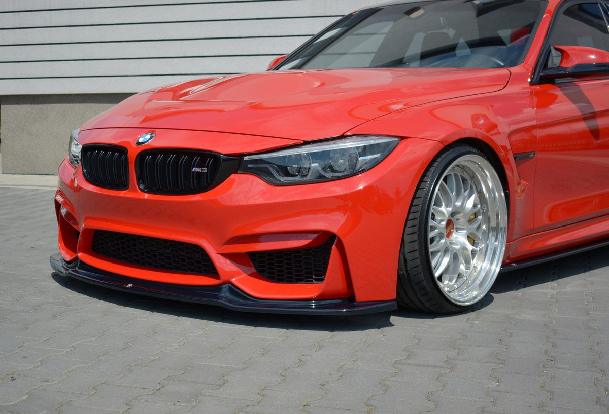 Street+ Spoilerlippe Front Ansatz passend für BMW M3 F80  schwarz Hochglanz – Ansicht 3