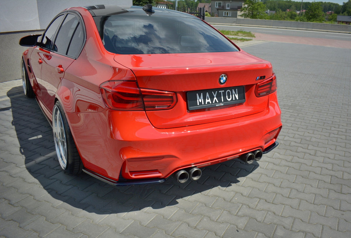 Heck Ansatz Flaps Diffusor passend für BMW M3 F80 schwarz Hochglanz – Ansicht 1