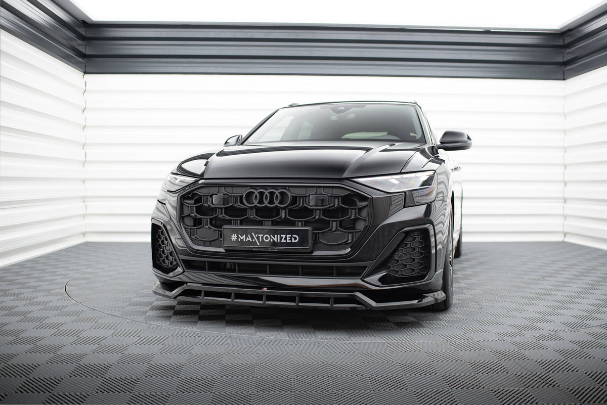 Street+ Spoilerlippe Front Ansatz passend für Audi SQ8 / Q8 S-Line Mk1 Facelift schwarz Hochglanz – Ansicht 3