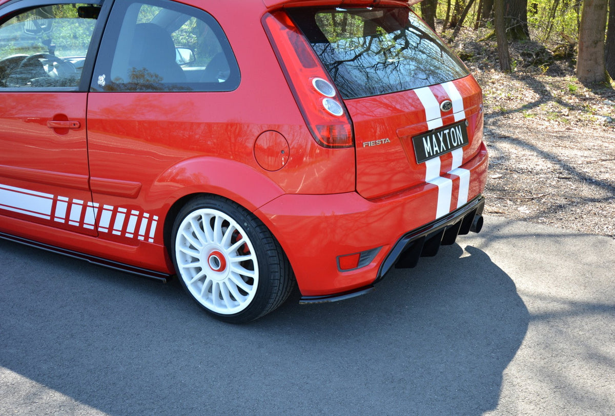 Heck Ansatz Flaps Diffusor passend für Ford Fiesta ST Mk6 schwarz Hochglanz – Ansicht 4