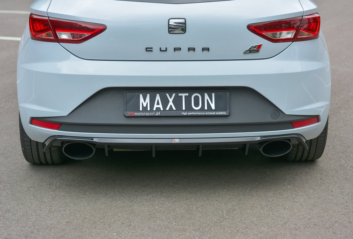 Diffusor Heck Ansatz passend für Seat Leon III Cupra schwarz Hochglanz – Ansicht 1