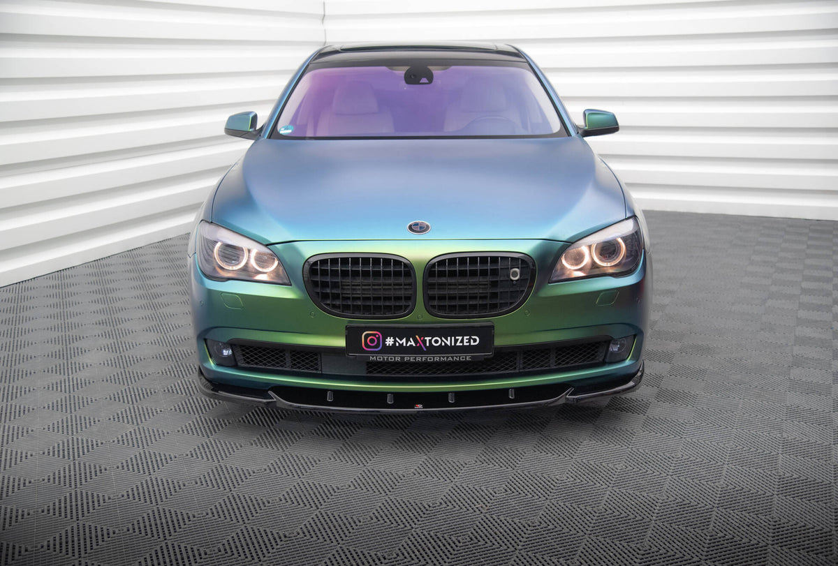 Street+ Spoilerlippe Front Ansatz V.1 passend für BMW 7 F01 schwarz Hochglanz – Ansicht 1