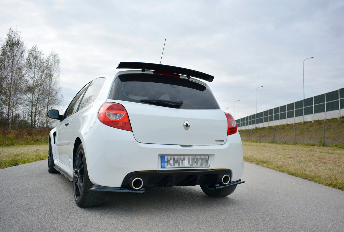 Heck Ansatz Flaps Diffusor passend für RENAULT CLIO MK3 RS FACELIFT schwarz Hochglanz – Ansicht 1