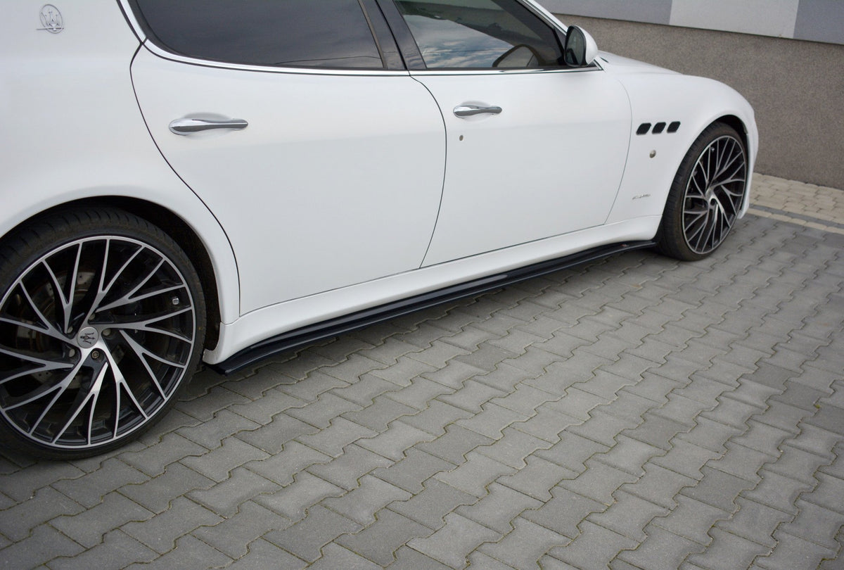Street+ Seitenschweller Leisten passend für Maserati Quattroporte Mk5 Facelift schwarz Hochglanz – Ansicht 3