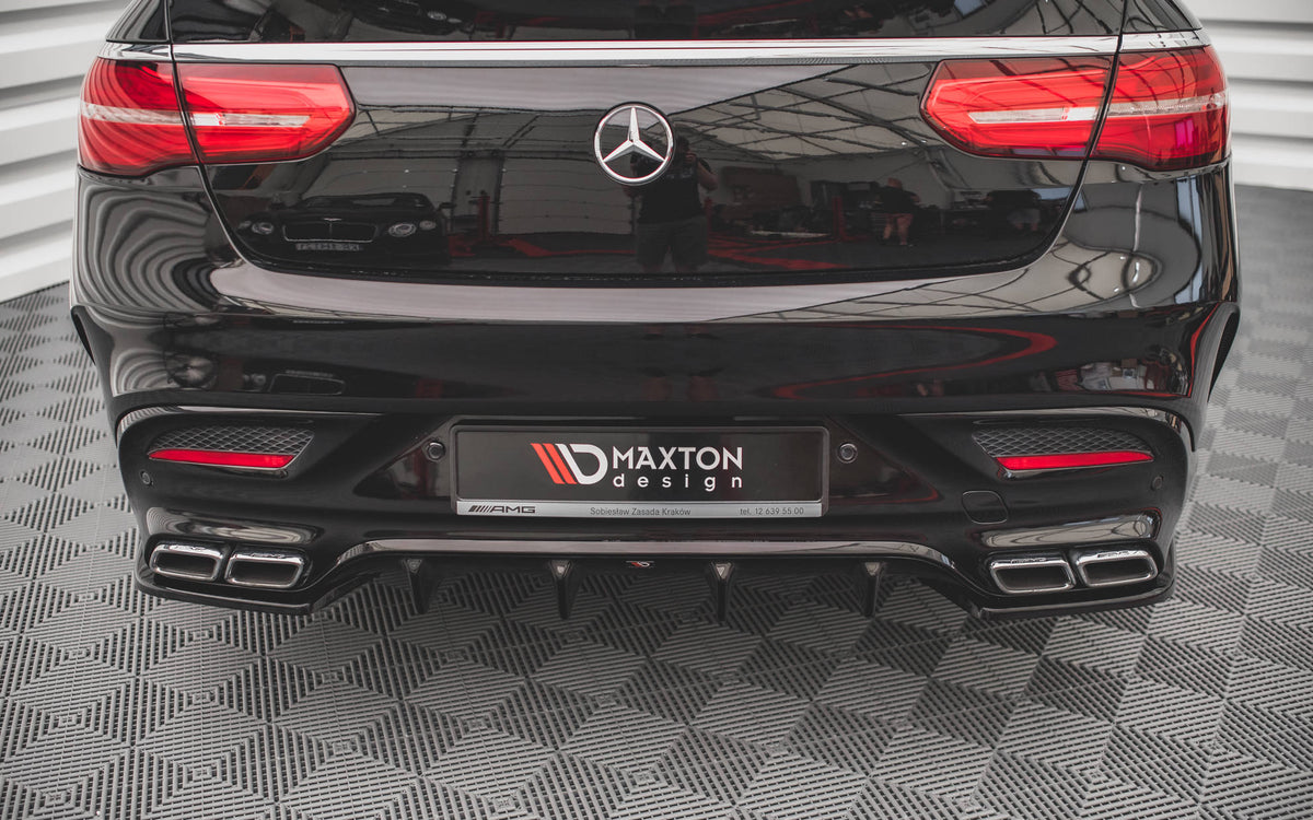 Heck Ansatz Flaps Diffusor V.2 passend für Mercedes-Benz GLE Coupe 63 AMG C292 schwarz Hochglanz – Ansicht 1