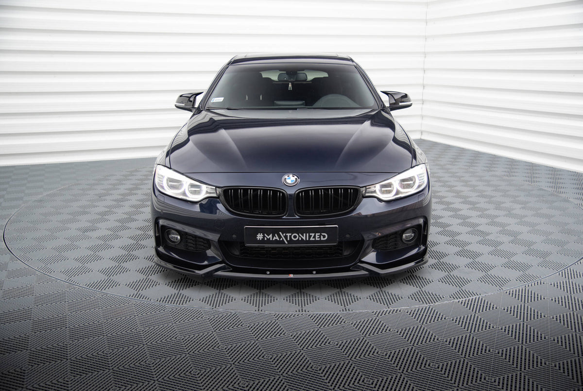Street+ Spoilerlippe Front Ansatz V.5 passend für BMW 4er Coupe / Gran Coupe / Cabrio M-Paket F32 / F36 / F33 schwarz Hochglanz – Ansicht 1
