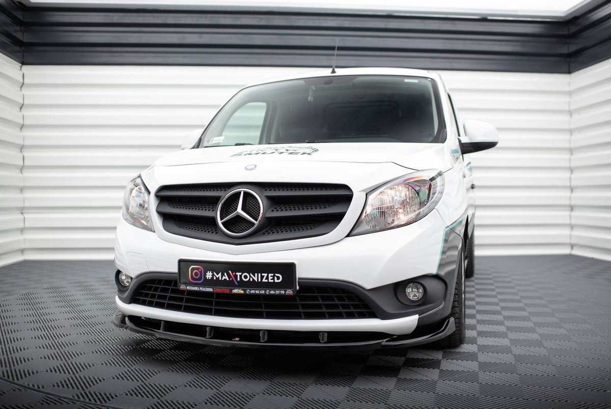 Street+ Spoilerlippe Front Ansatz passend für Mercedes-Benz Citan W415 schwarz Hochglanz – Ansicht 1