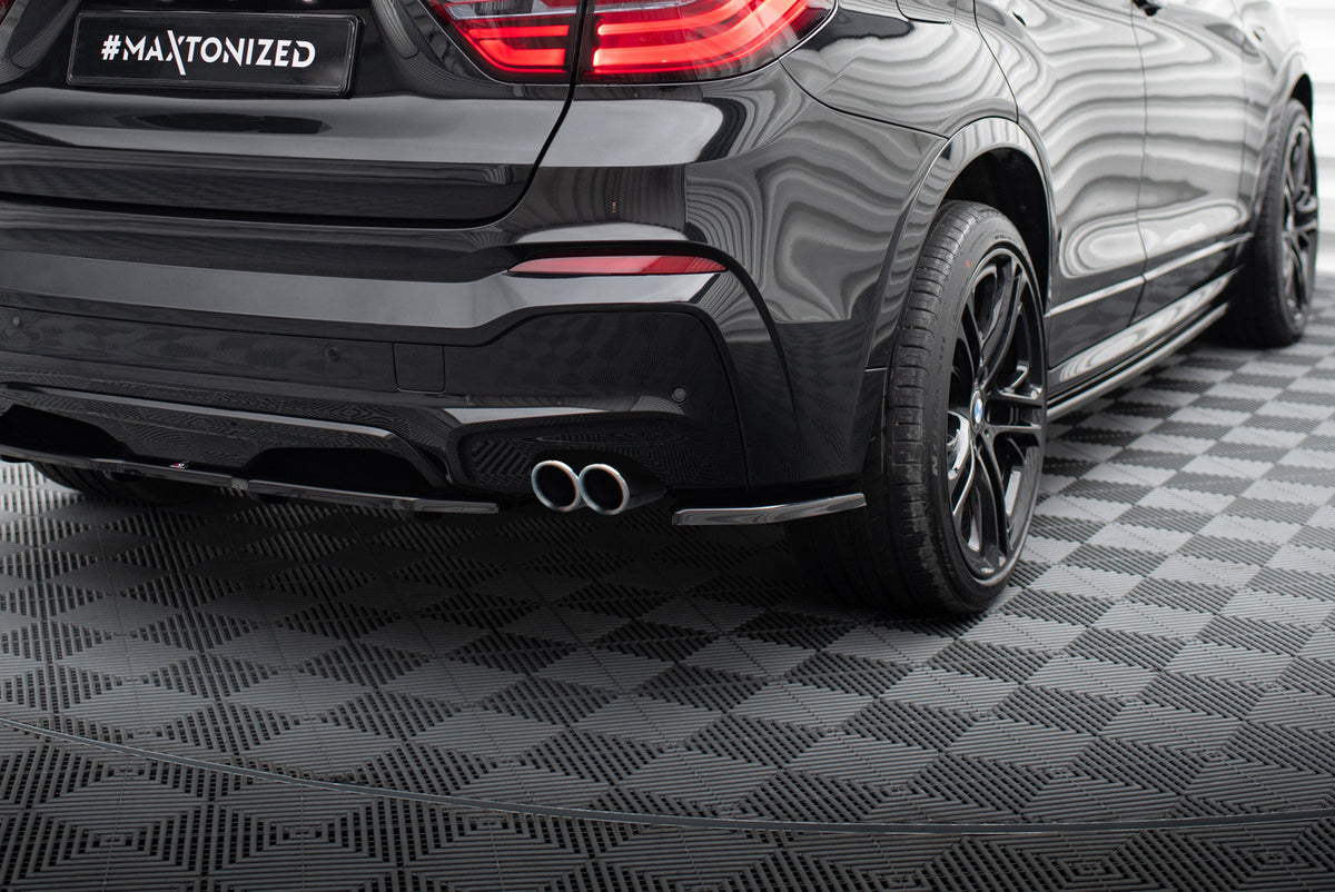 Heck Ansatz Flaps Diffusor passend für BMW X4 M Paket schwarz Hochglanz – Ansicht 1