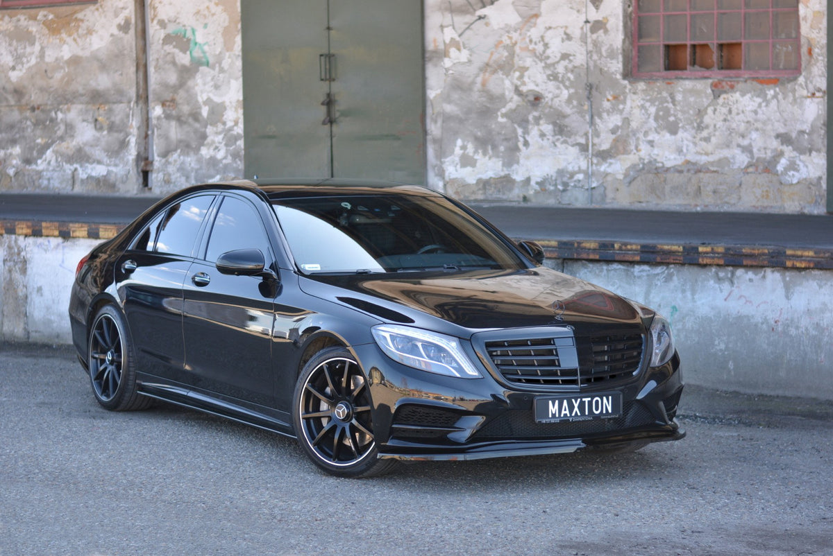 Street+ Spoilerlippe Front Ansatz passend für Mercedes-Benz S AMG-Line W222 schwarz Hochglanz – Ansicht 1