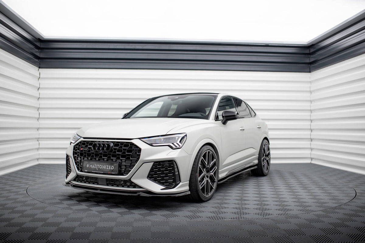 Street+ Spoilerlippe Front Ansatz V.1 passend für Audi RSQ3 Sportback / SUV F3 schwarz Hochglanz – Ansicht 1