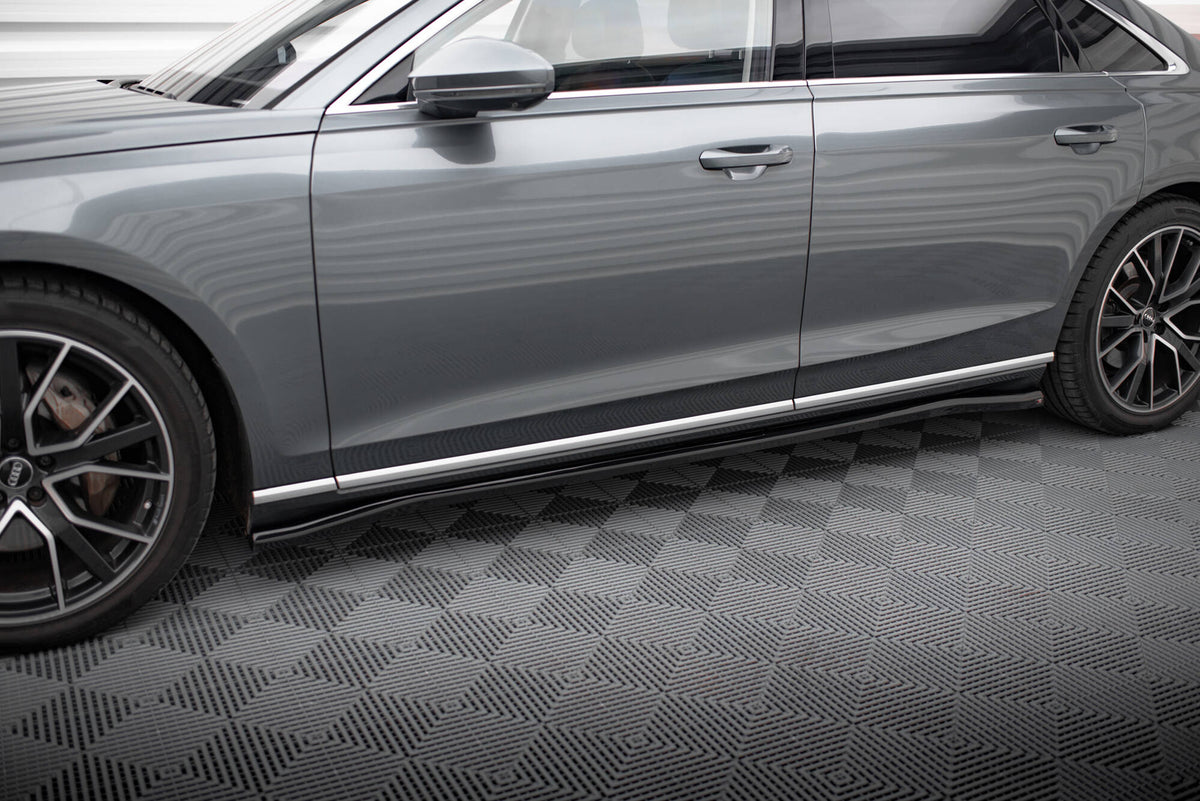 Street+ Seitenschweller Leisten passend für Audi A8 D5 schwarz Hochglanz – Ansicht 1