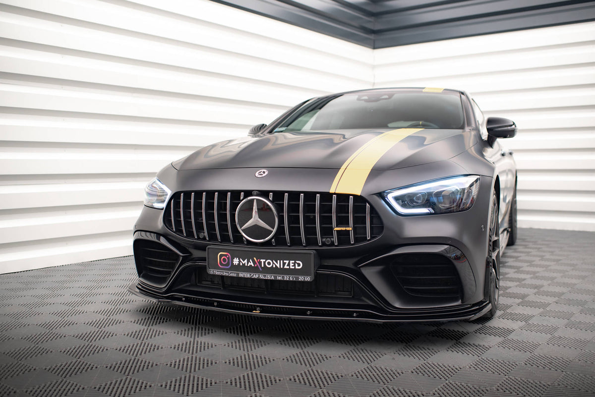 Street+ Spoilerlippe Front Ansatz V.2 passend für Mercedes-AMG GT 63S 4 Door Coupe Aero X290 schwarz Hochglanz – Ansicht 4