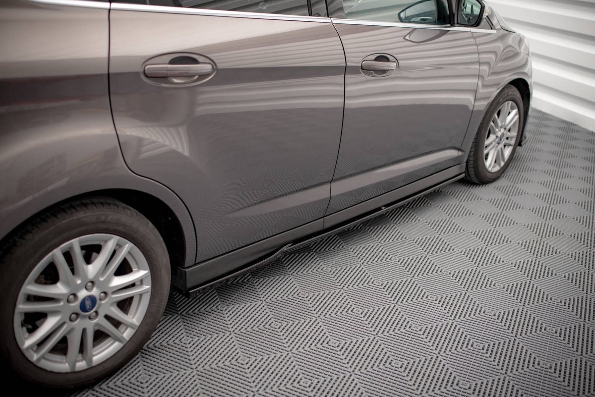 Street+ Seitenschweller Leisten passend für Ford C-Max Mk2 schwarz Hochglanz – Ansicht 1