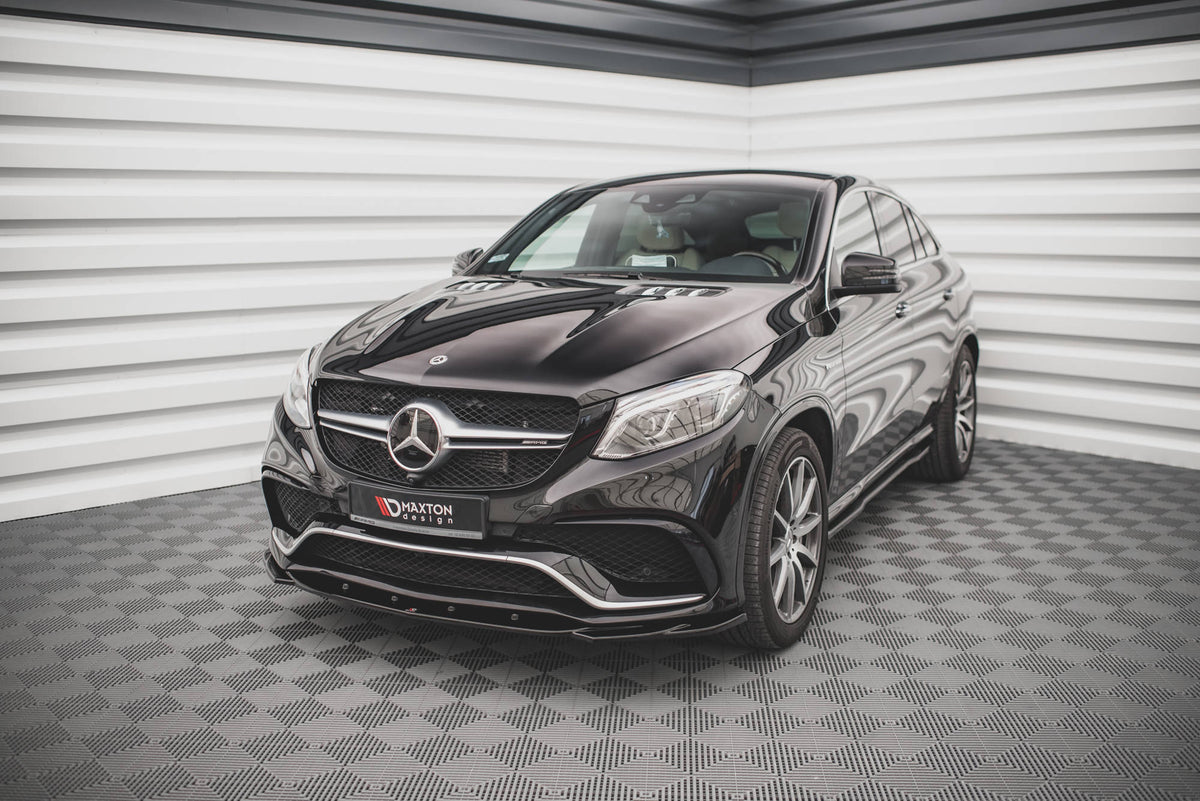 Street+ Spoilerlippe Front Ansatz V.2 passend für Mercedes-Benz GLE Coupe / SUV 63 AMG C292 / W166 schwarz Hochglanz – Ansicht 4