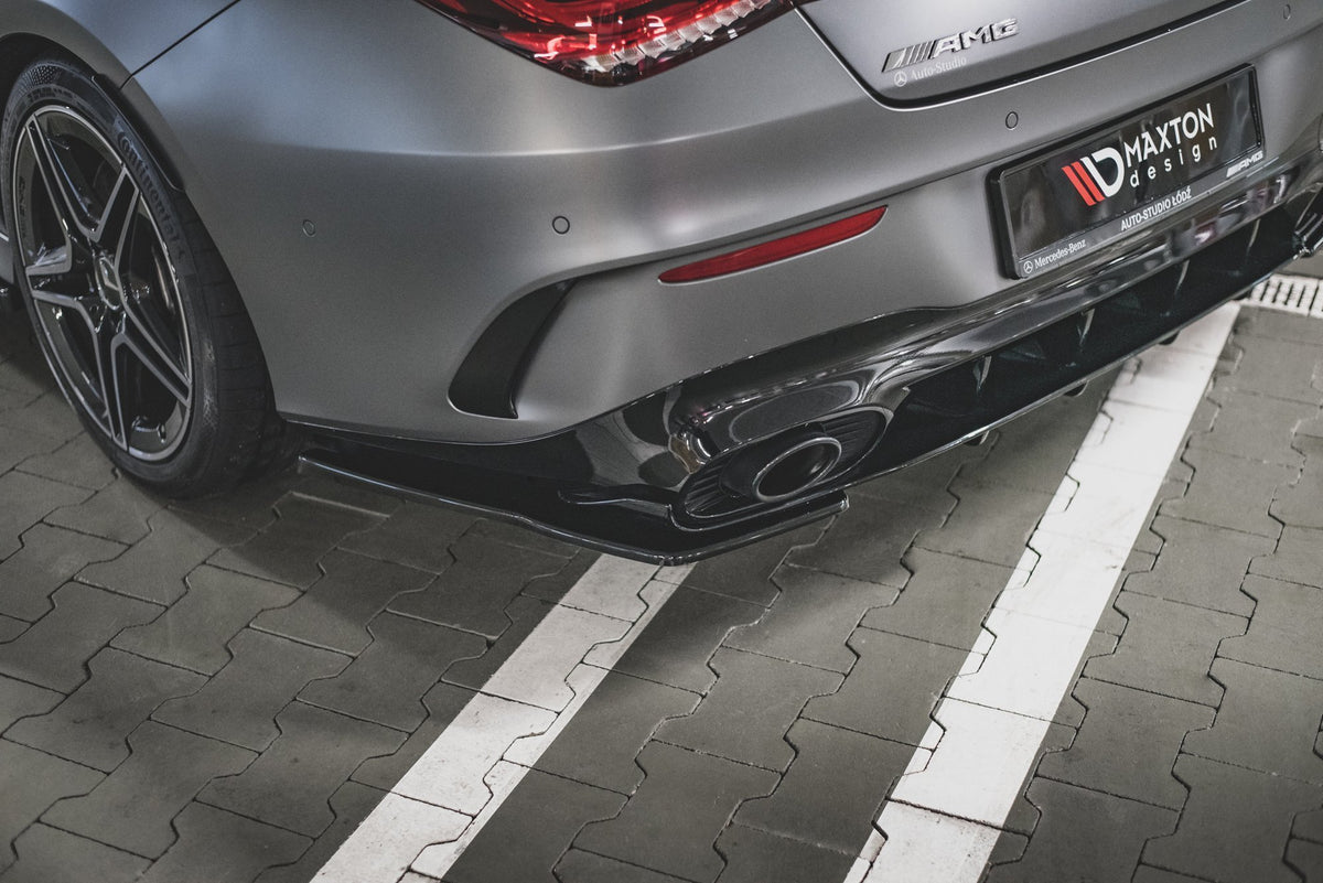 Heck Ansatz Flaps Diffusor passend für Mercedes-AMG CLA 35 Aero / 45 Aero C118 schwarz Hochglanz – Ansicht 6
