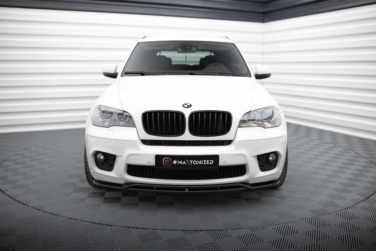 Street+ Spoilerlippe Front Ansatz passend für BMW X5 E70 Facelift M Paket schwarz Hochglanz – Ansicht 1