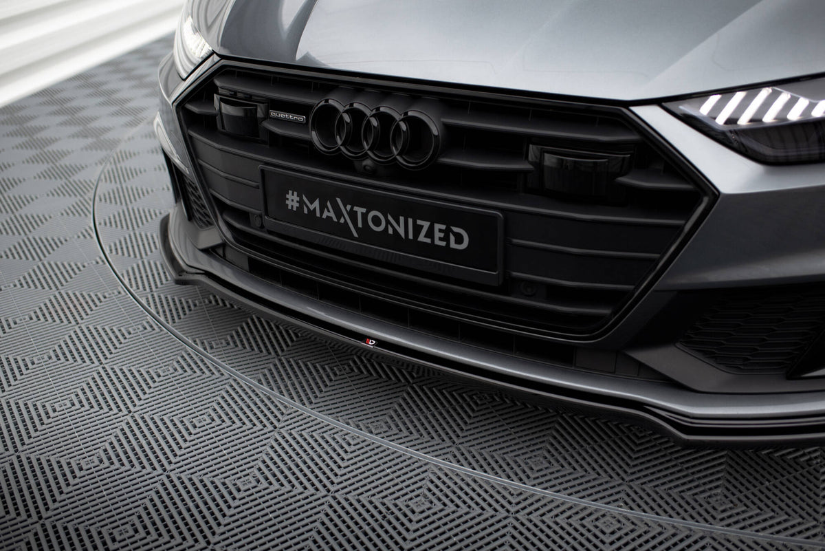 Street+ Spoilerlippe Front Ansatz V.1 passend für Audi A7 S-Line C8 / S7 C8 / C8 Facelift / S7 Facelift schwarz Hochglanz – Ansicht 4