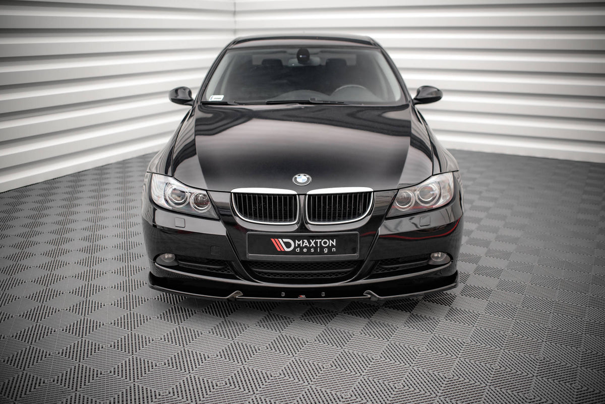 Street+ Spoilerlippe Front Ansatz V.1 passend für BMW 3er E90 schwarz Hochglanz – Ansicht 1