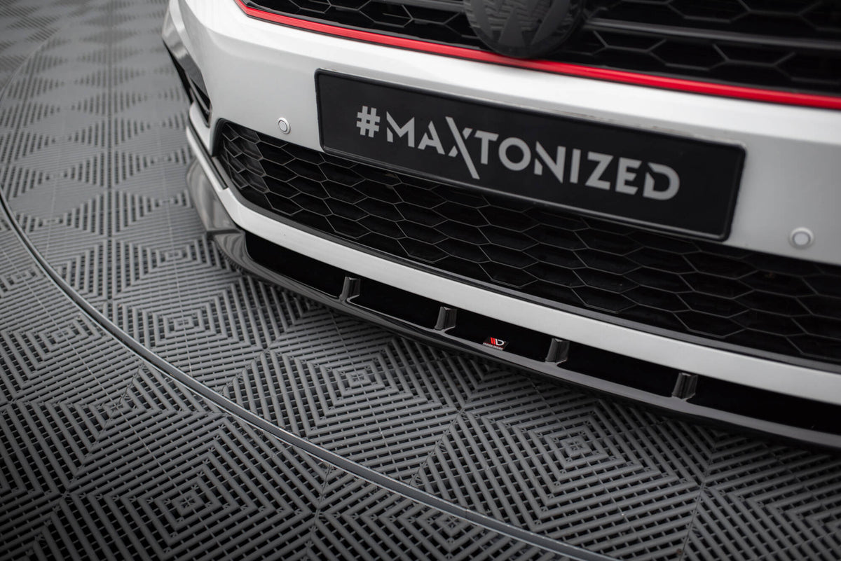 Street+ Spoilerlippe Front Ansatz V.2 passend für VW Passat GT B8 Facelift USA schwarz Hochglanz – Ansicht 4