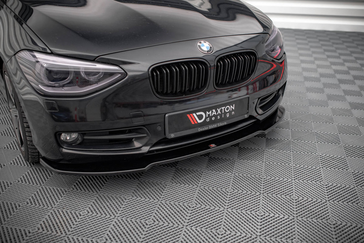 Street+ Spoilerlippe Front Ansatz V.1 passend für BMW 1er F20 schwarz Hochglanz – Ansicht 3