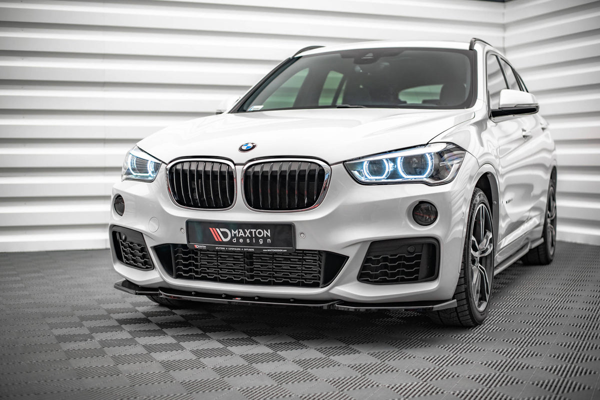 Street+ Spoilerlippe Front Ansatz V.1 passend für BMW X1 M-Paket F48 schwarz Hochglanz – Ansicht 3