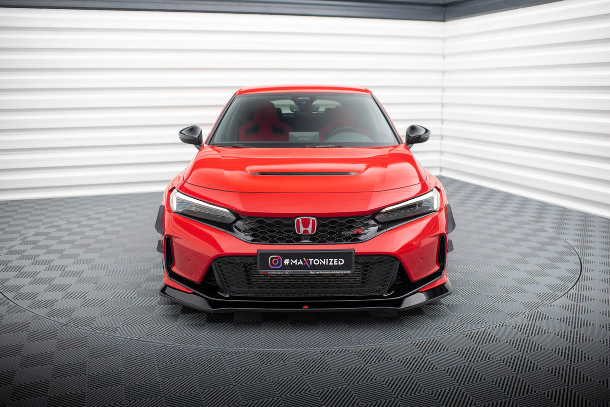 Street+ Spoilerlippe Front Ansatz V.1 passend für Honda Civic Type-R Mk 11 schwarz Hochglanz – Ansicht 1