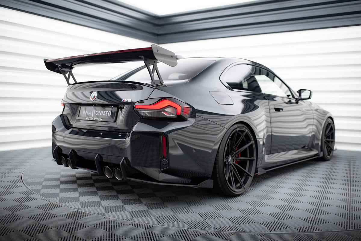 Hintere Seiten Flaps passend für BMW M2 G87 schwarz Hochglanz – Ansicht 5