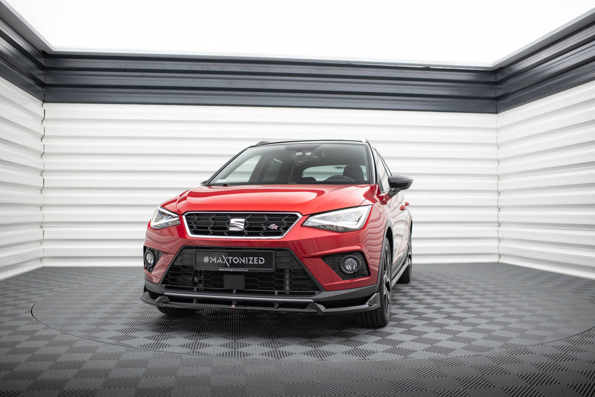 Street+ Spoilerlippe Front Ansatz passend für Seat Arona FR Mk1 schwarz Hochglanz – Ansicht 1