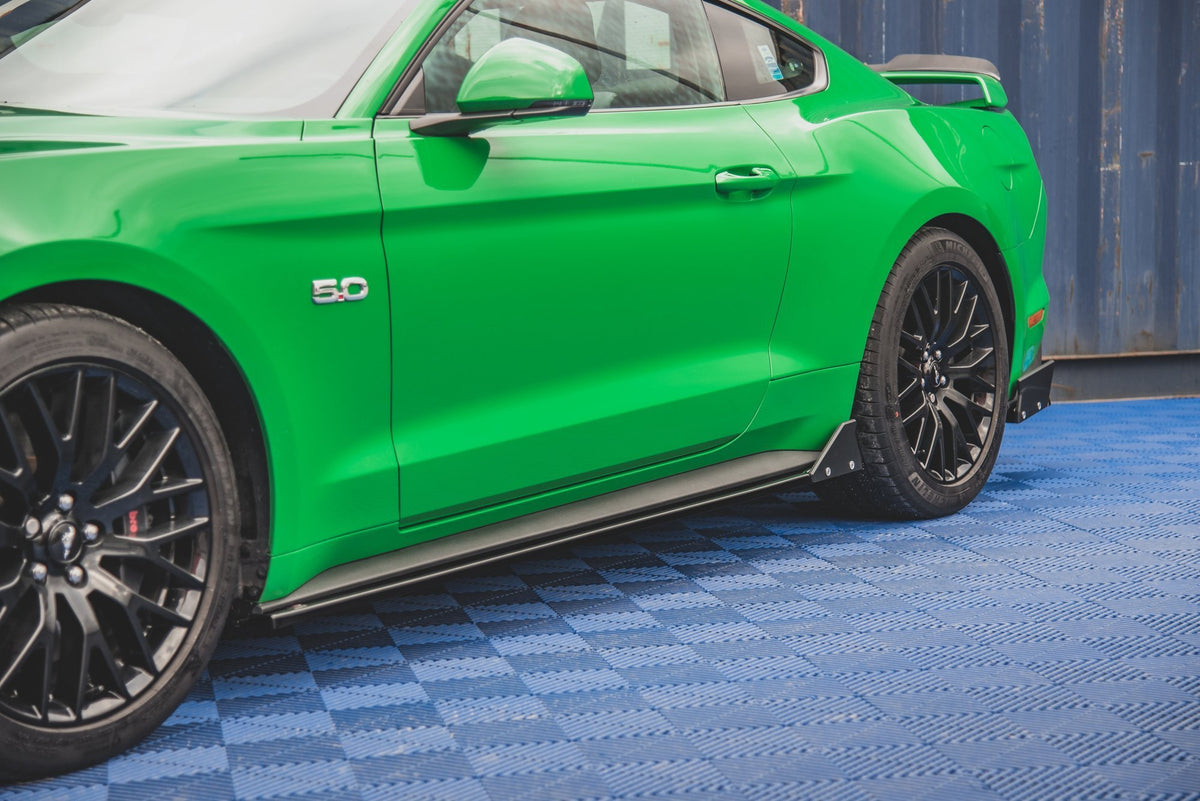 Street+ Seitenschweller Leisten + Flaps passend für Ford Mustang GT Mk6 Facelift – Ansicht 1