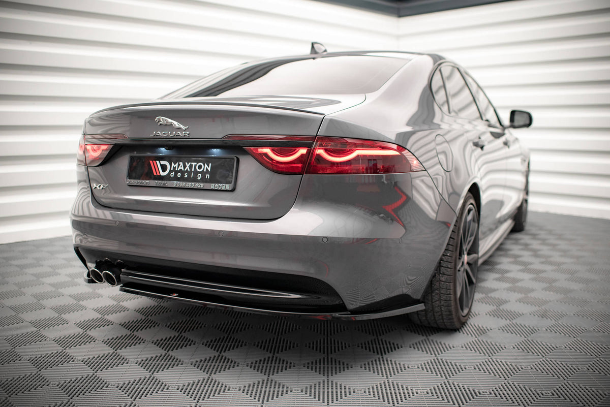 Heck Ansatz Flaps Diffusor passend für Jaguar XF R-Sport X260 schwarz Hochglanz – Ansicht 4