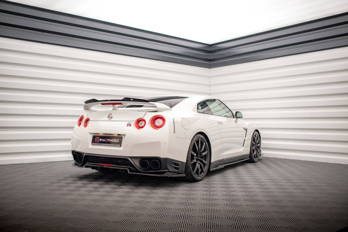 Street+ Seitenschweller Leisten passend für Nissan GTR R35 Facelift schwarz Hochglanz – Ansicht 1