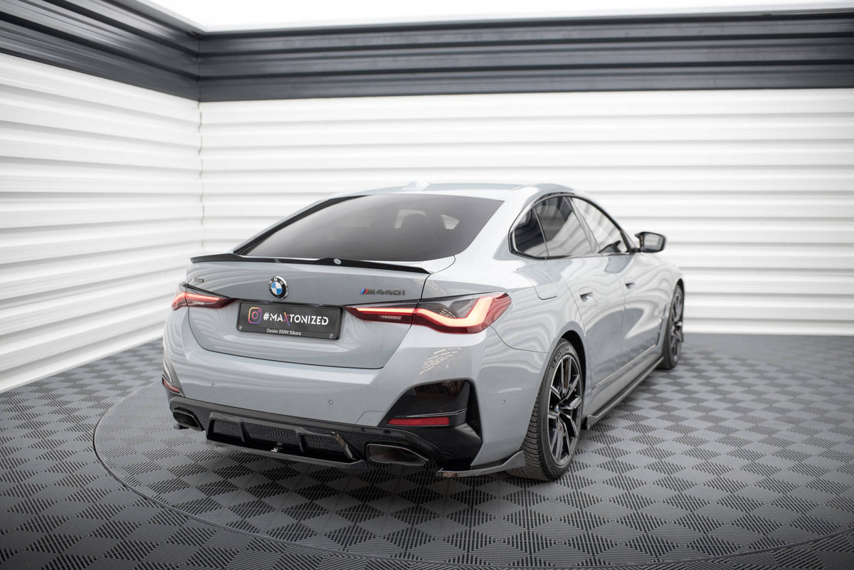 Heck Ansatz Flaps Diffusor V.2 passend für BMW M440i Gran Coupe G26 schwarz Hochglanz – Ansicht 1