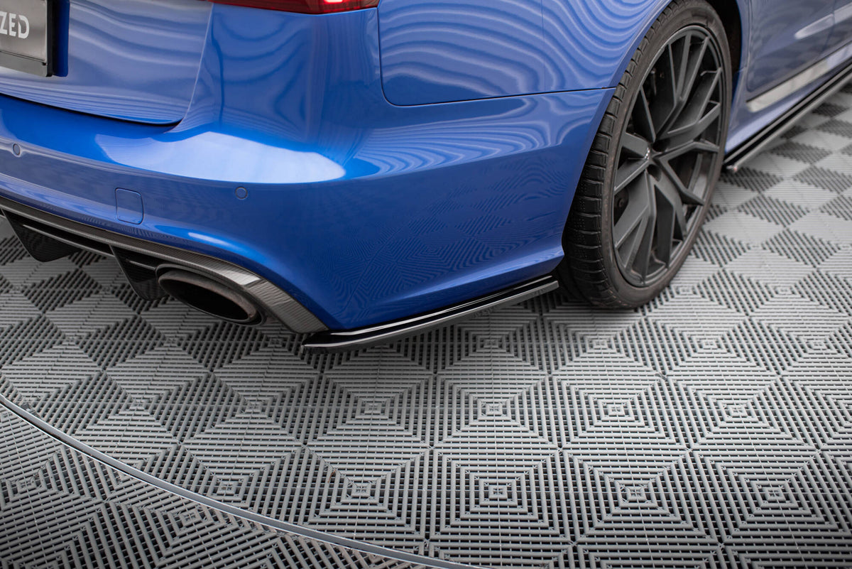 Heck Ansatz Flaps Diffusor passend für Audi Audi RS6 C7 / C7 Facelift schwarz Hochglanz – Ansicht 4