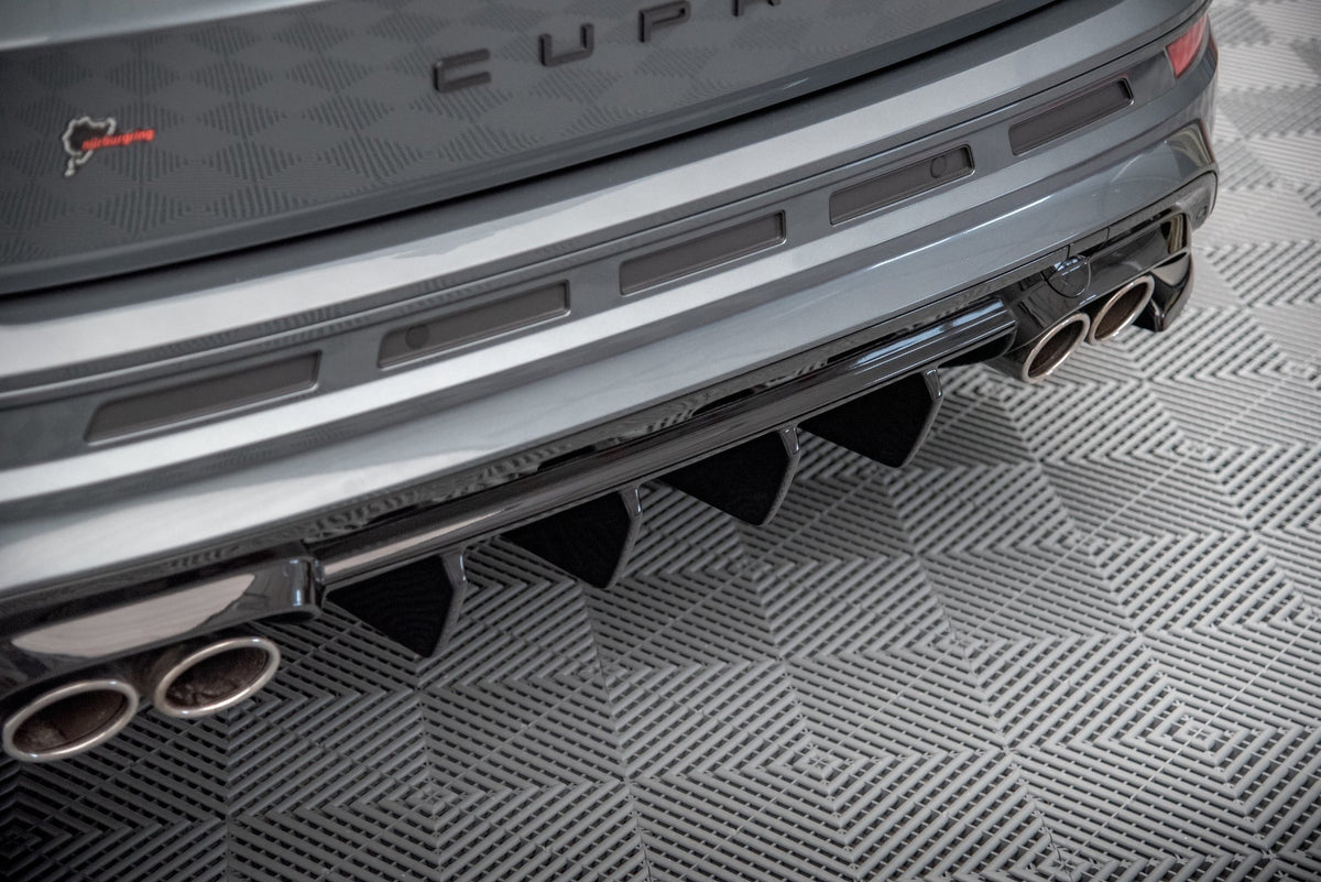 Diffusor Heck Ansatz passend für Cupra Ateca Mk1 / Mk1 Facelift schwarz Hochglanz – Ansicht 7