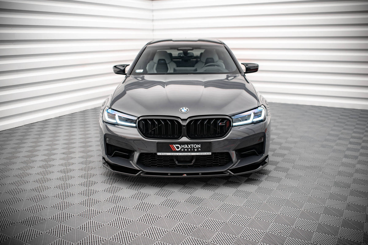 Street+ Spoilerlippe Front Ansatz V.1 passend für BMW M5 F90 Facelift schwarz Hochglanz – Ansicht 1
