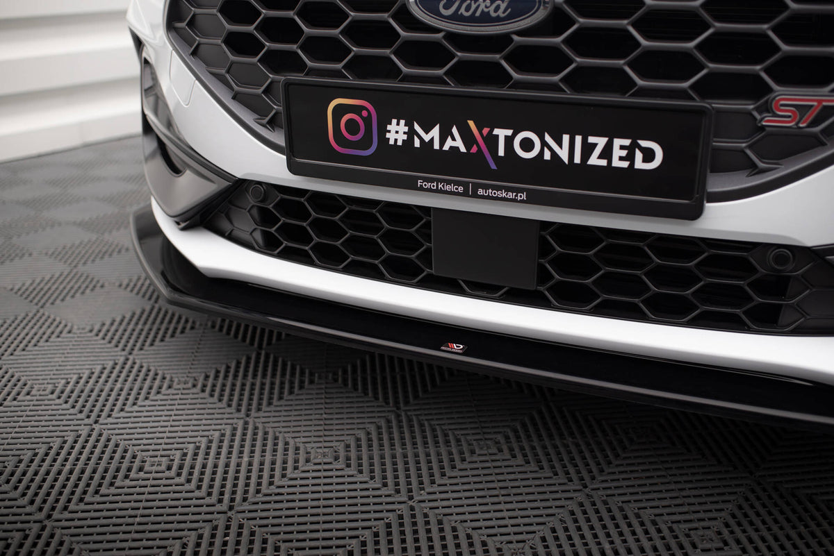 Street+ Spoilerlippe Front Ansatz V.6 passend für Ford Focus ST / ST-Line Mk4 Facelift schwarz Hochglanz – Ansicht 3