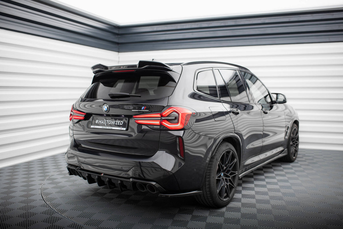 Heck Ansatz Flaps Diffusor V.2 passend für BMW X3 M F97 / F97 Facelift schwarz Hochglanz – Ansicht 1