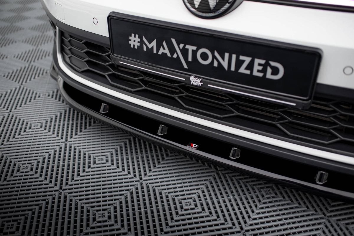 Street+ Spoilerlippe Front Ansatz V.1 passend für VW Polo GTI Mk6 Facelift schwarz Hochglanz – Ansicht 4