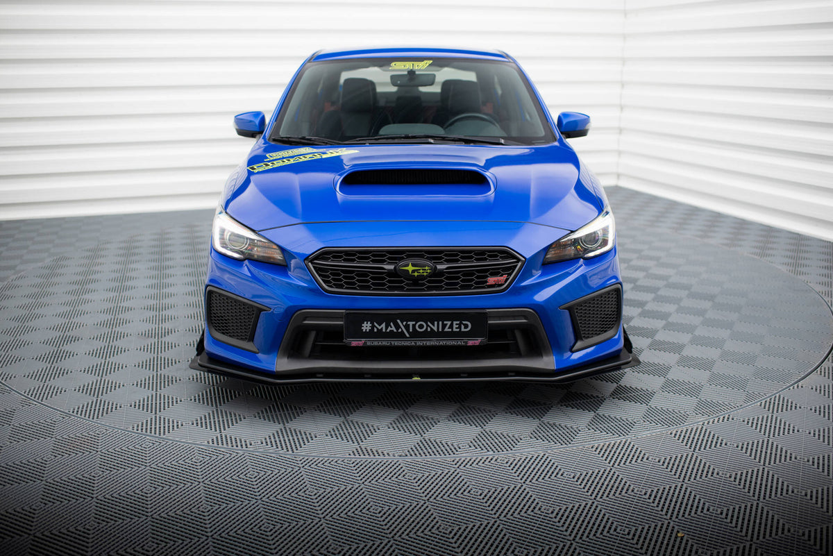 Front Stoßstange Flaps passend für Subaru WRX STI Mk1 Facelift schwarz Hochglanz – Ansicht 1