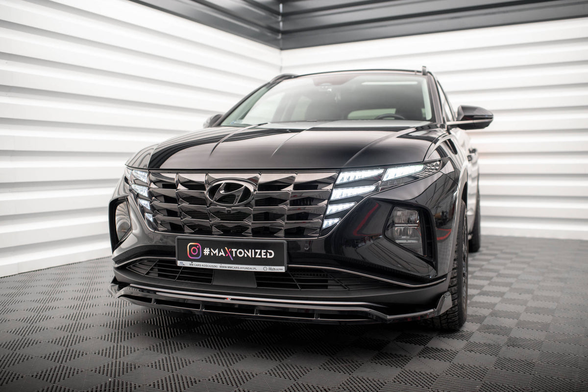 Street+ Spoilerlippe Front Ansatz V.2 passend für Hyundai Tucson Mk4 schwarz Hochglanz – Ansicht 3